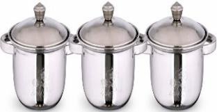 Stainless Steel 3 Pcs Belly Casserole Glass Lid (Aruna)
