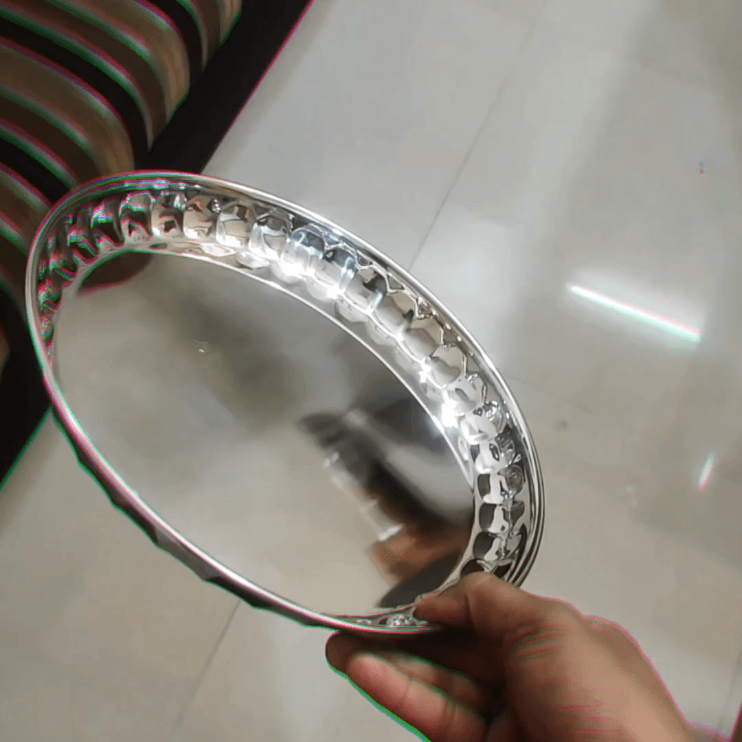 Stainless Steel Bobby Plate | Banana Plate | Fancy Nasta Plate